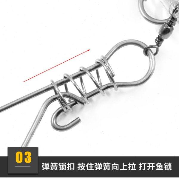 路亚鱼锁不锈钢活鱼扣便携式锁鱼器钢丝锁鱼扣穿鱼器渔具钓鱼用品,淘宝优惠券,粉丝福利购,淘宝优惠卷