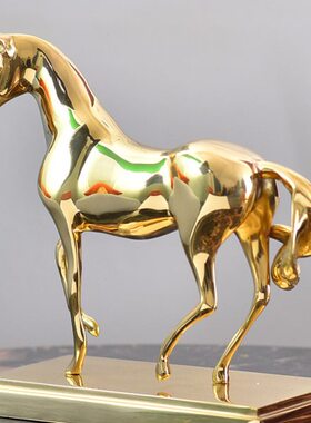 轻奢黄铜马摆件 马到成功书房开业礼品桌面办公室全铜家居装饰品