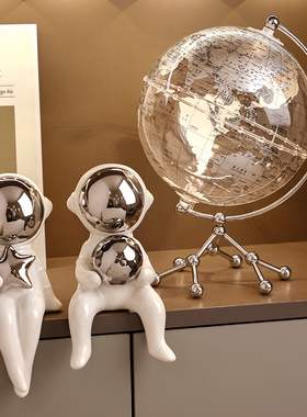轻奢高档透明地球仪办公室书房摆件创意客厅酒柜S玄关柜家居装饰