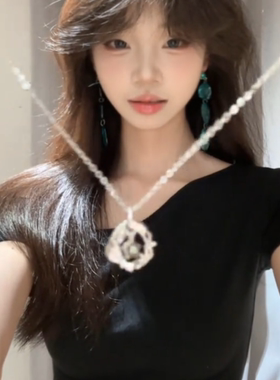 真爱玫瑰项链女ins小众设计感轻奢高级玫瑰花闺蜜送女友礼物吊坠