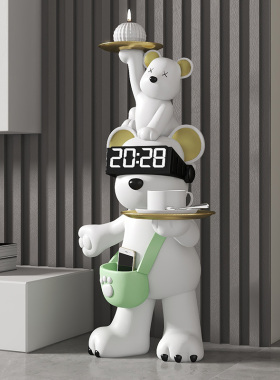 奶油风北极熊存钱罐落地摆u件客厅电视柜沙发旁装饰品乔迁开业礼