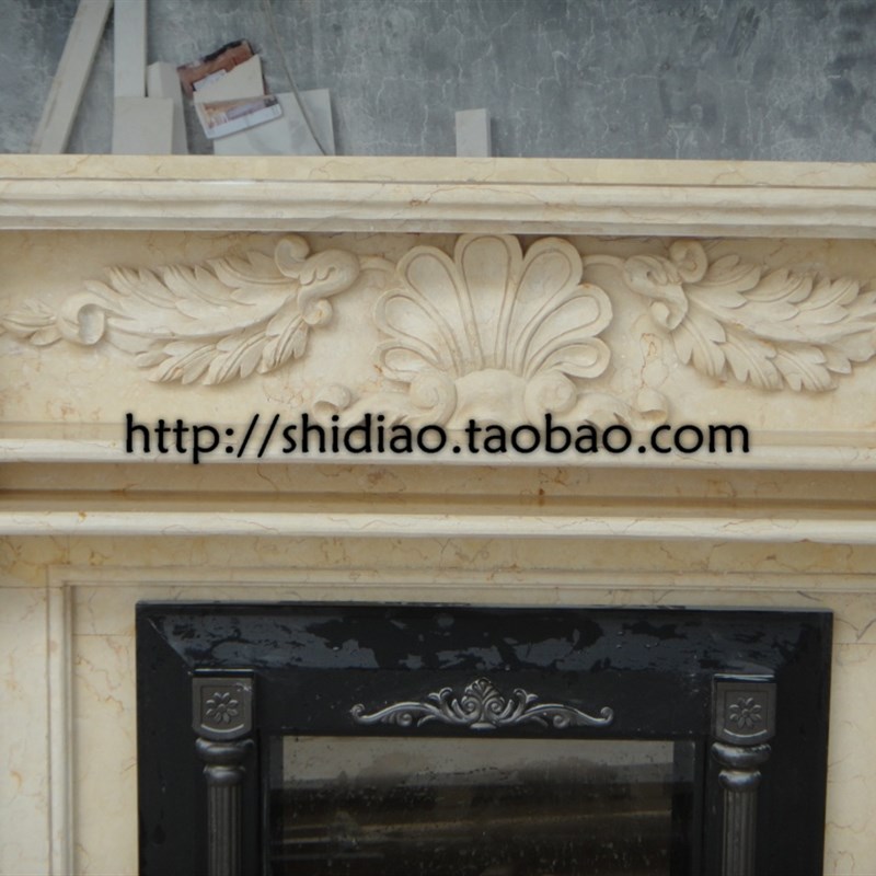 壁炉架 石材壁i炉 大理石雕花壁炉 壁炉雕塑 白色壁炉 米黄壁炉 - 图0