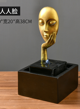 陶瓷流水摆件新中式鱼缸循环水客厅玄关招财喷泉家居乔Z迁开业礼