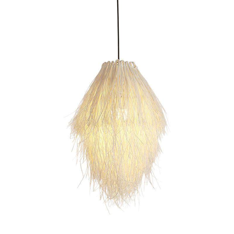 田园风玉米须吊灯竹编藤艺编织灯农家餐厅现代简约鸟巢led吊灯,淘宝优惠券,粉丝福利购,淘宝优惠卷