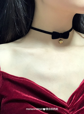 复古优雅气质简约黑色小铃铛圣诞