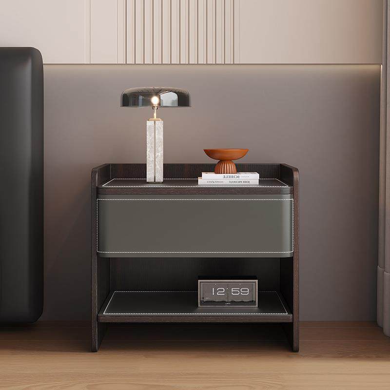 酒店床头柜民宿马鞍皮卧室收纳柜实木免漆宾馆床边柜意式极简柜子,淘宝优惠券,粉丝福利购,淘宝优惠卷