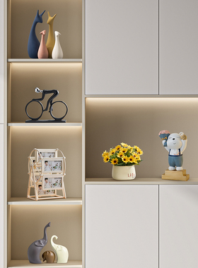 现代软装酒柜书架摆件简约高级感客厅样板K房家居软装饰品乔迁送