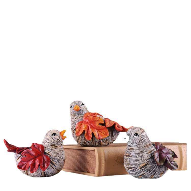 套三枫叶鸟桌面摆件一家三口树脂工艺品电视柜酒柜玄关新房装饰品,淘宝优惠券,粉丝福利购,淘宝优惠卷