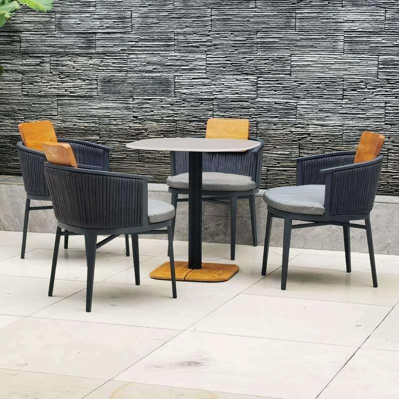 柚木户外桌椅酒店民宿休闲藤椅庭院阳台高端室外餐椅绳编户外家具,淘宝优惠券,粉丝福利购,淘宝优惠卷