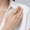 Akoya Pearl 18K Gold Three Diamond Open Ring