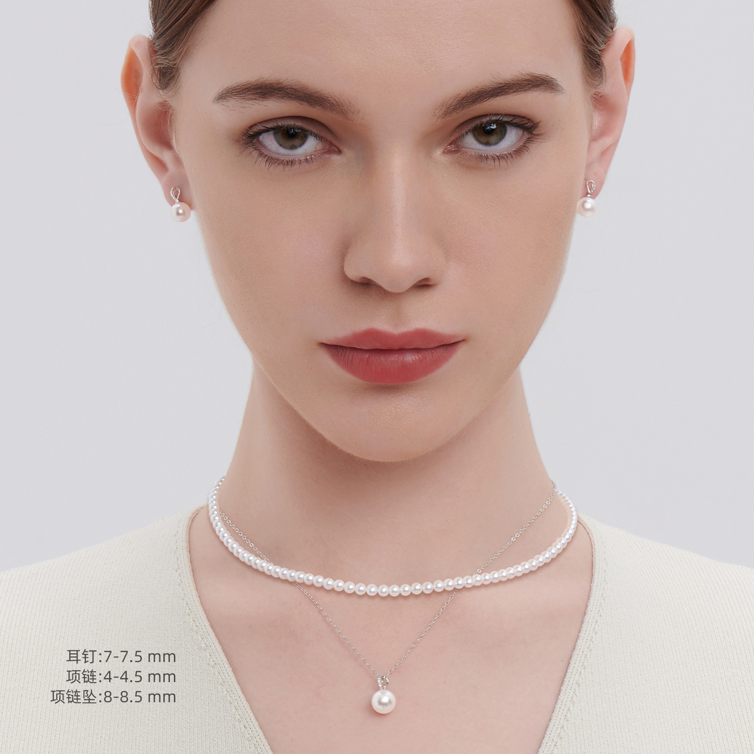 Luvor极强光小米珠项链正圆天然珍珠项链女媲美Akoya百搭锁骨链 - 图3