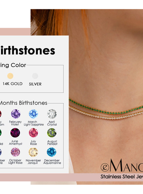 项链精致圆形锆石网球锁骨链颈链