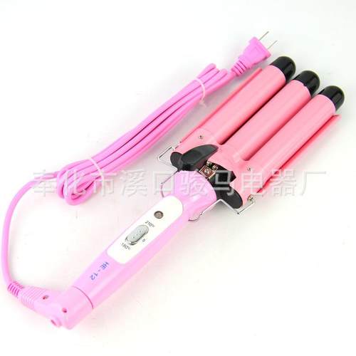 骏马HE-12三管卷发棒大号蛋卷棒蛋卷头水波纹三棒卷发器蛋糕夹板 - 图0