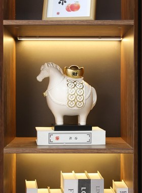 马上有钱领导办公k室老板桌面家居客厅装饰品书柜开业礼物马摆件