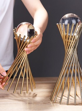 北欧式轻奢高档水l晶球摆件现代客厅玄关电视酒柜创意家居软装饰