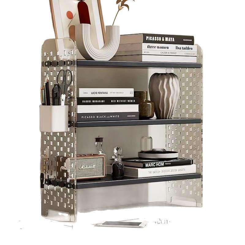 Acrylic desktop storage rack hole board wall bookshelf desk student dormitory office multi-layer storage shape