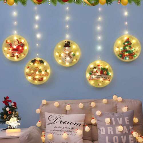 跨境热销圣诞节装饰彩灯串Christmas Ornament房间布置LED星星灯 - 图1