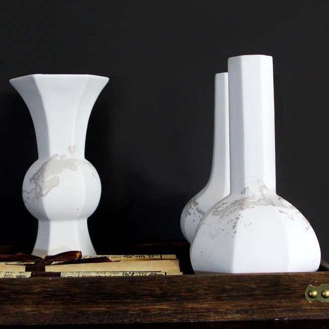 新中式陶瓷小花瓶样板房间软装饰品花器摆件茶室盆景餐桌仿真花艺,淘宝优惠券,粉丝福利购,淘宝优惠卷