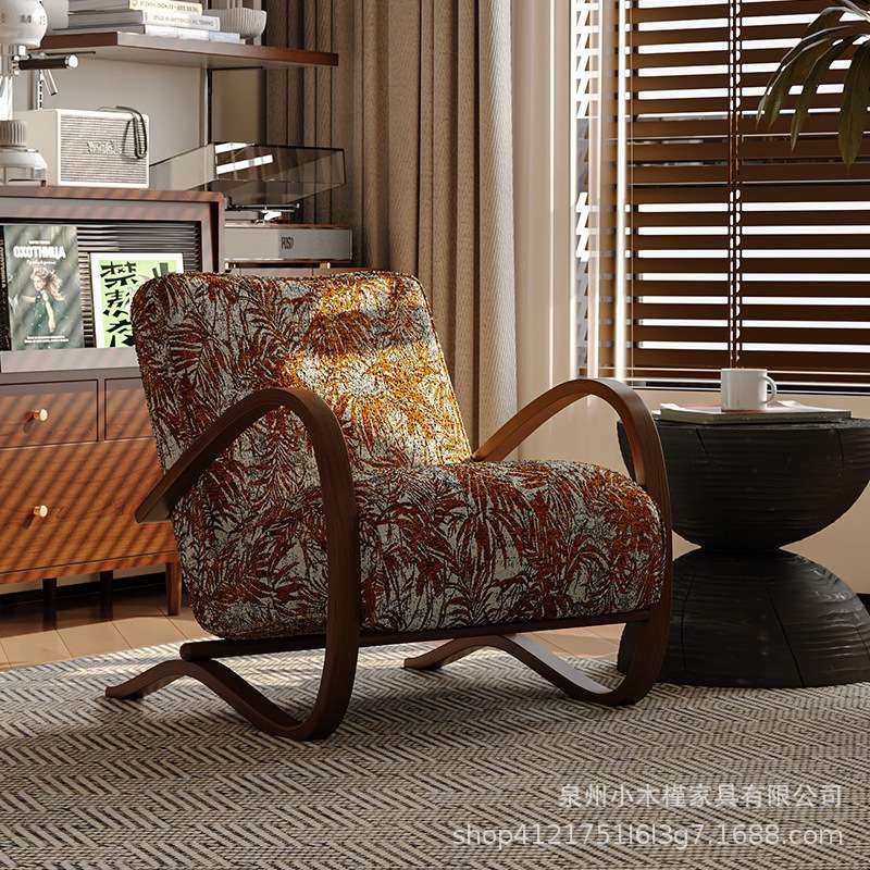 中古风设计师款客厅阳台单人沙发椅民宿咖啡厅北欧躺椅扶手休闲椅,淘宝优惠券,粉丝福利购,淘宝优惠卷