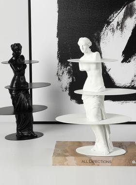 意式极简美术风抽象人物托盘摆件酒店别墅客厅吧台创意家居工艺品