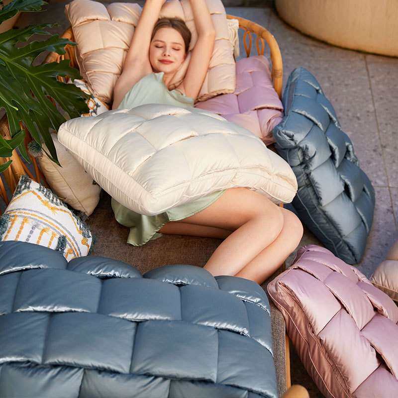 2025新款鹅绒分区睡眠枕芯学生宿舍单人枕纯色家用一对软枕,淘宝优惠券,粉丝福利购,淘宝优惠卷