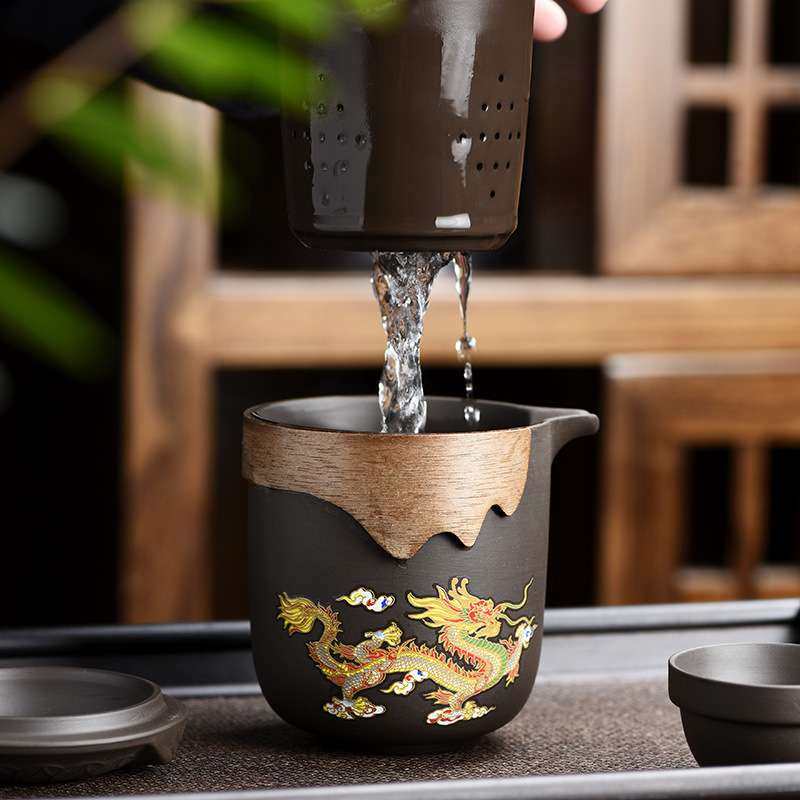 高端便携式旅行茶具紫砂变色快客公道杯一壶六杯茶水分离杯整套装,淘宝优惠券,粉丝福利购,淘宝优惠卷