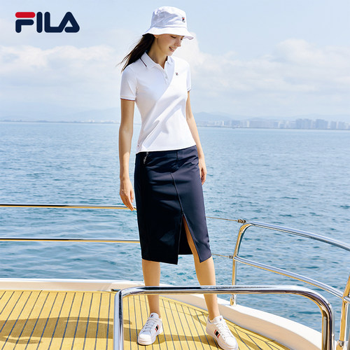 FILA斐乐凉感短袖POLO衫女士夏季新款透气商务休闲针织翻领T恤衫 - 图2
