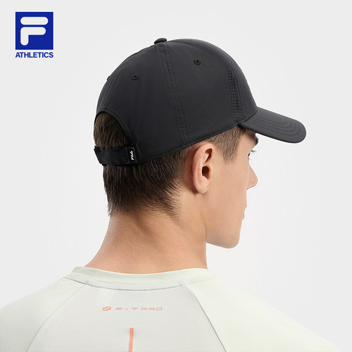 【大满贯帽】FILA 斐乐情侣透气防晒轻量棒球帽健身运动帽鸭舌帽 - 图0