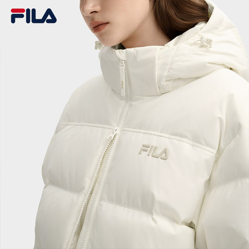 FILA RGB羽绒斐乐远红外发热面包服2025冬新款保暖休闲连帽外套女 - 图3
