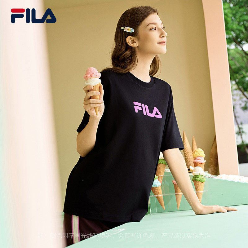 FILA斐乐情侣短袖T恤2026春季新款男女打底休闲凉感半袖纯棉上衣,淘宝优惠券,粉丝福利购,淘宝优惠卷