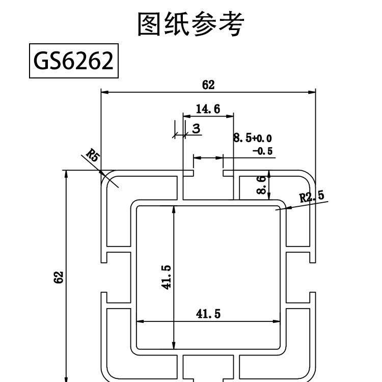 千越6262工业铝型材套管 铝材铝合金工作台套管型材 - 图1