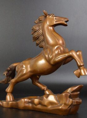 器到成功肖面中式生摆件铜办公室桌家居铜马紫摆设马纯铜马公司