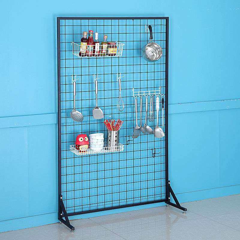 单面落地货架网格超市挂架饰品挂网作品展示铁网格收纳铁艺架靠墙,淘宝优惠券,粉丝福利购,淘宝优惠卷