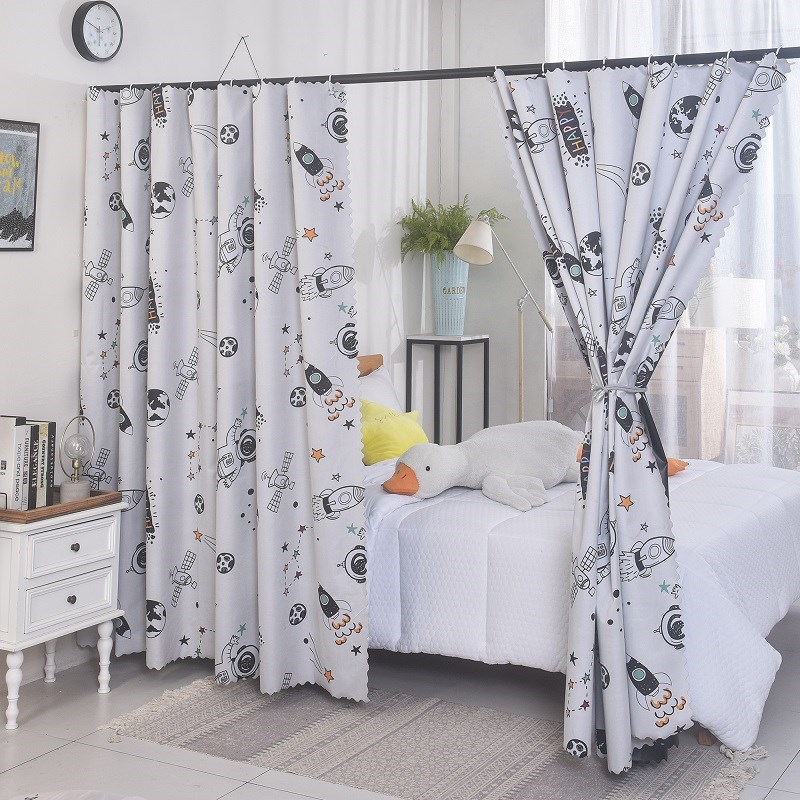 100%遮光家用隔断帘遮挡帘y卧室床帘子窗帘客厅房间分割布帘床幔 - 图2