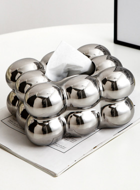 奶油风棉花糖果包装纸巾盒摆件高档简约陶瓷卫生纸盒客厅茶W几餐