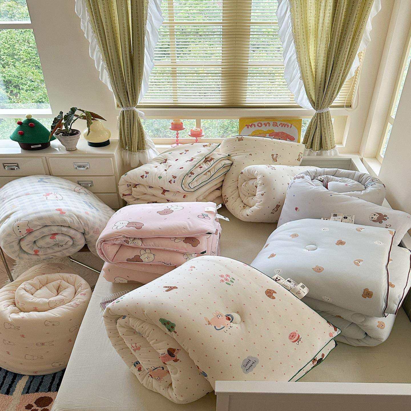 A类软糯糯双面针织棉印花麻绳边春秋被冬被可机洗水洗秋冬保暖被+,淘宝优惠券,粉丝福利购,淘宝优惠卷