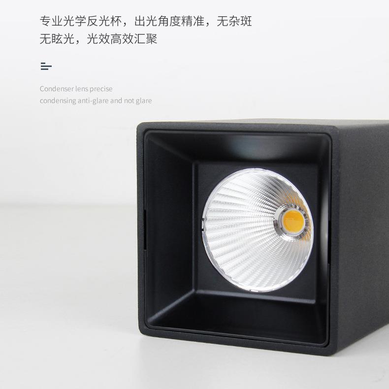 Cob square downlight double head home living room bold lamp without main light ceiling bedroom anti-glare led surface mounted spotlight