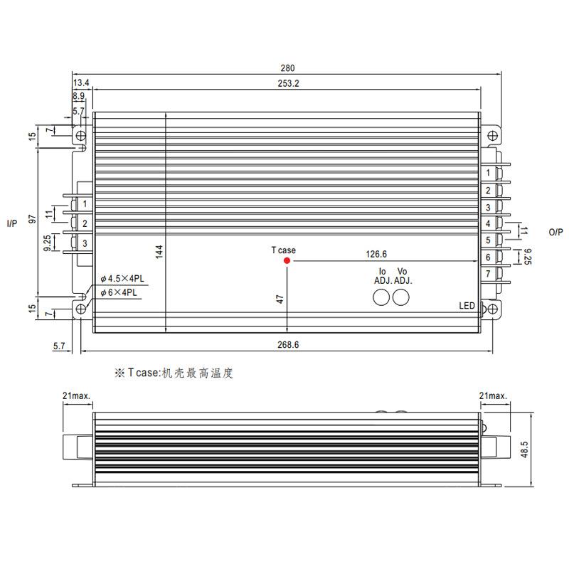 明纬HEP-600/600C-12/15/20/24/30/36/42/48/54V供应器 开关电源 - 图2