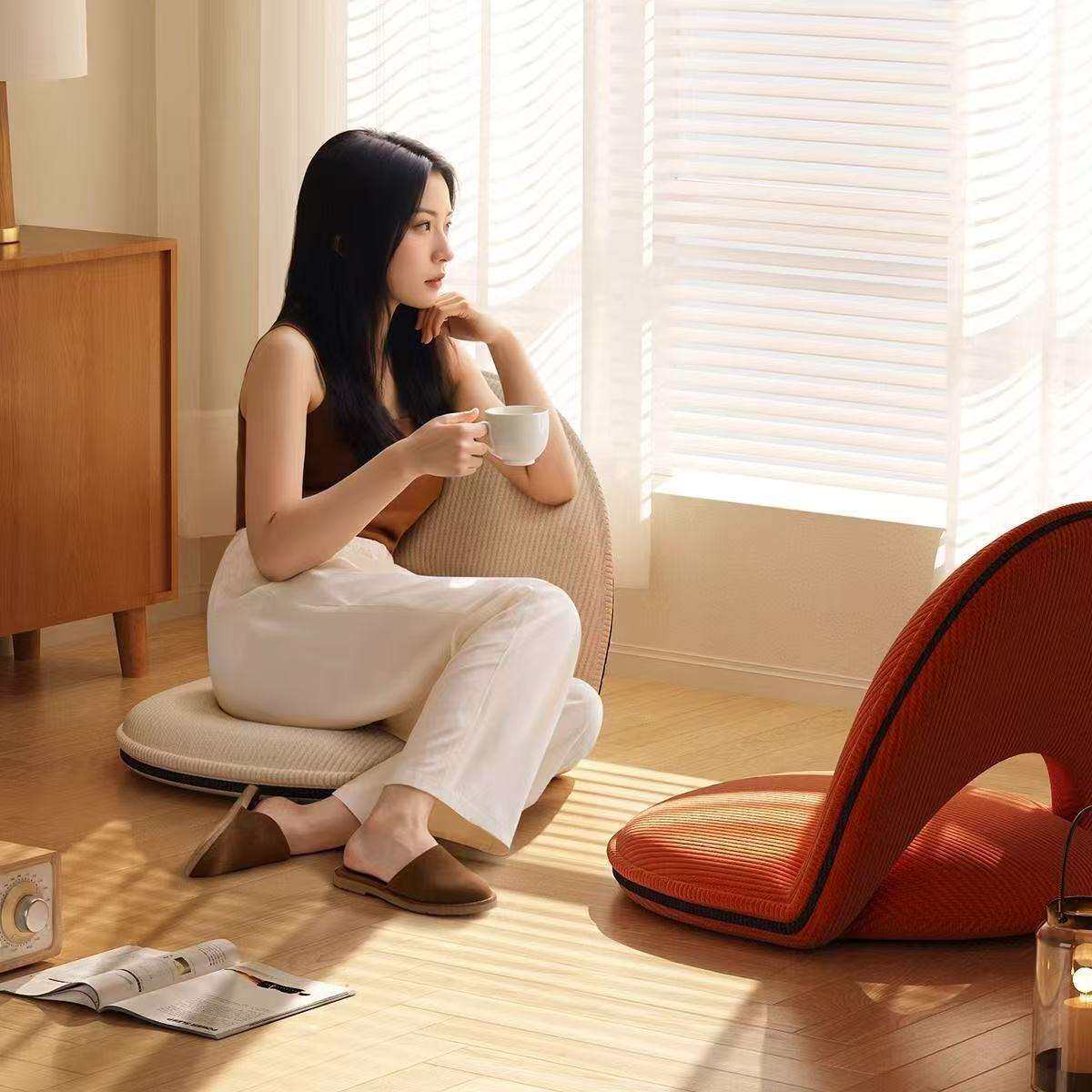 Lazy sofa tatami folding seat bed back chair single balcony floor cushion bedroom living room bay window