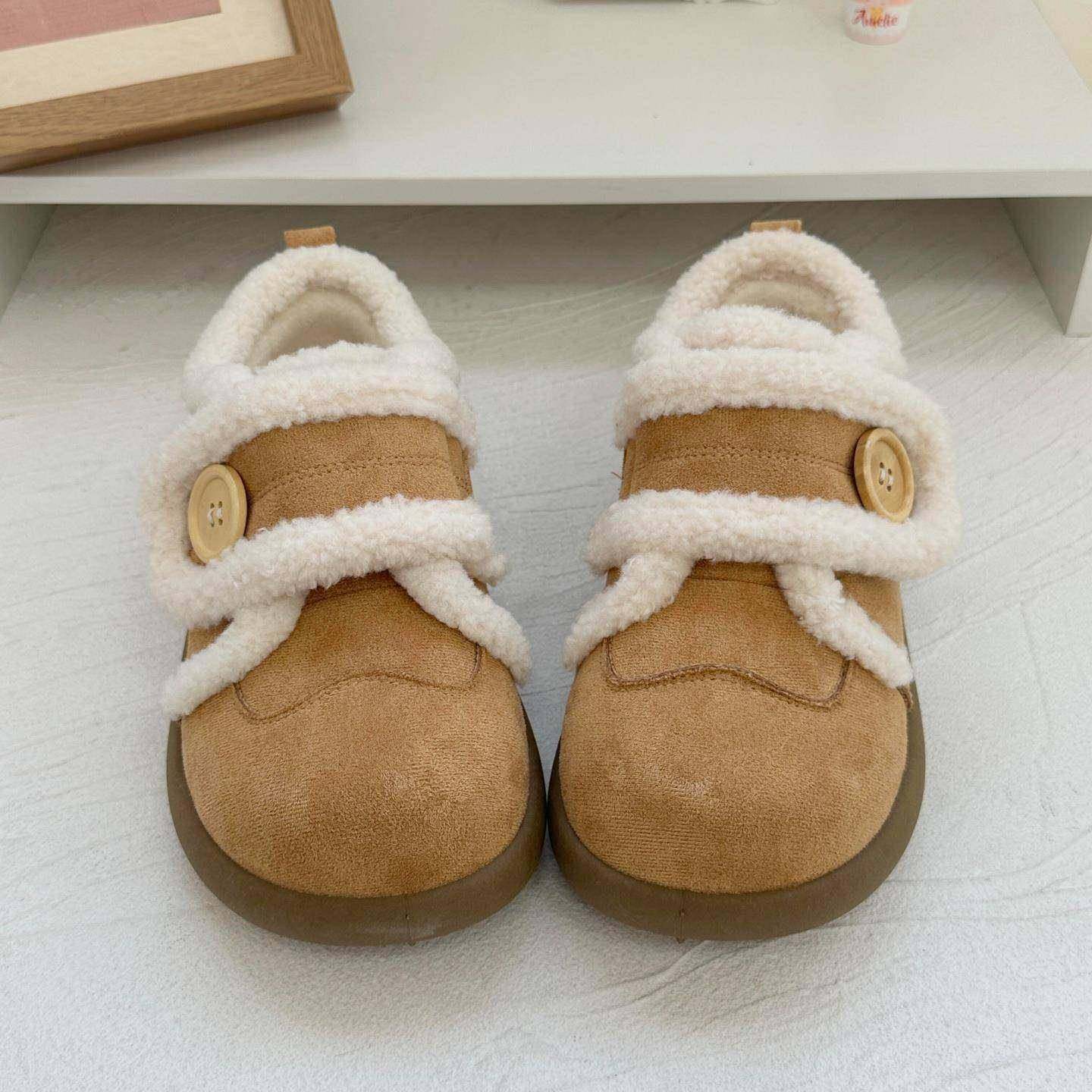 奶白加绒魔术贴板鞋女丑萌冬季新款棉鞋chic小众雪地靴运动小白鞋,淘宝优惠券,粉丝福利购,淘宝优惠卷