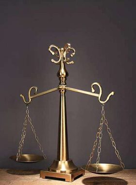 公法律电铜家居样板间平摆件饰品镀仿软装轻奢五金复古天平秤道具