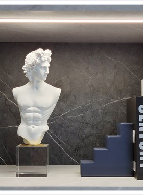 简约创意样板间客厅书柜轻奢装饰挂画雕塑陶瓷几何道具摆件ZH2657