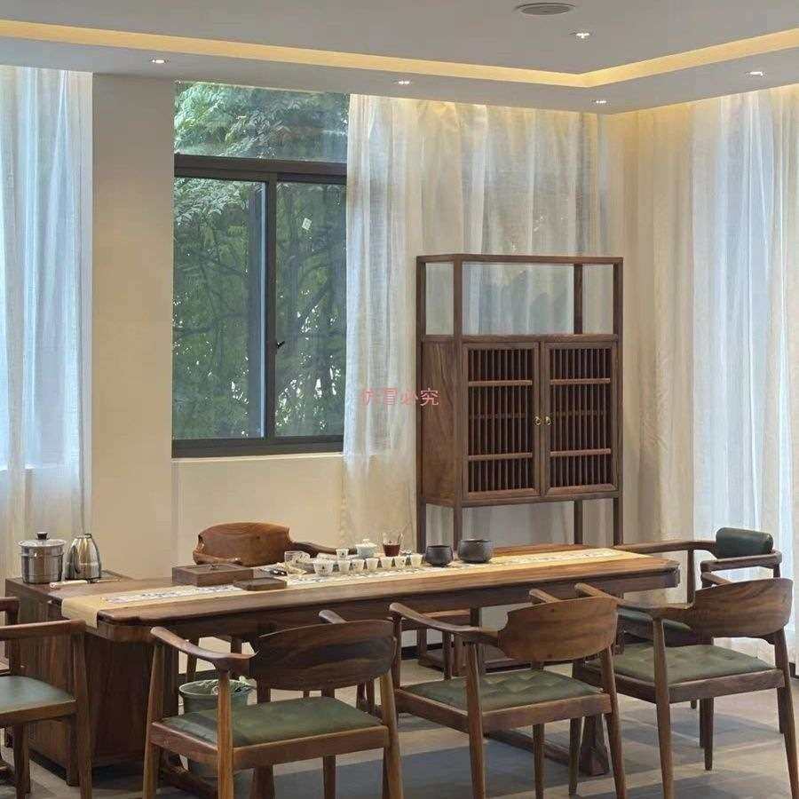 胡桃木实木现代中式茶桌桌椅组合简约茶台泡茶茶几办公室家用,淘宝优惠券,粉丝福利购,淘宝优惠卷