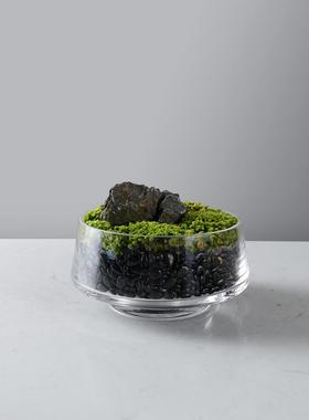 新中式仿真绿色植物盆景客厅茶边几花艺售楼处别墅样板房软装摆件