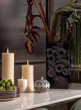 印度进口牛骨首饰盒复古风黑白条纹收纳储物罐卧室梳妆台饰品摆件