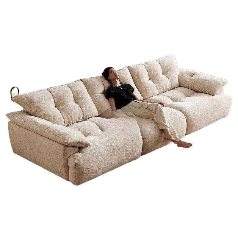 Flower bud sofa living room sofa down cloud chenille fabric sweet persimmon lily sofa