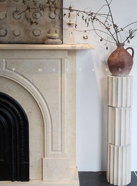 法式中古风罗马柱子客厅装饰品艺术底座雕塑O台博主玄关落地摆件