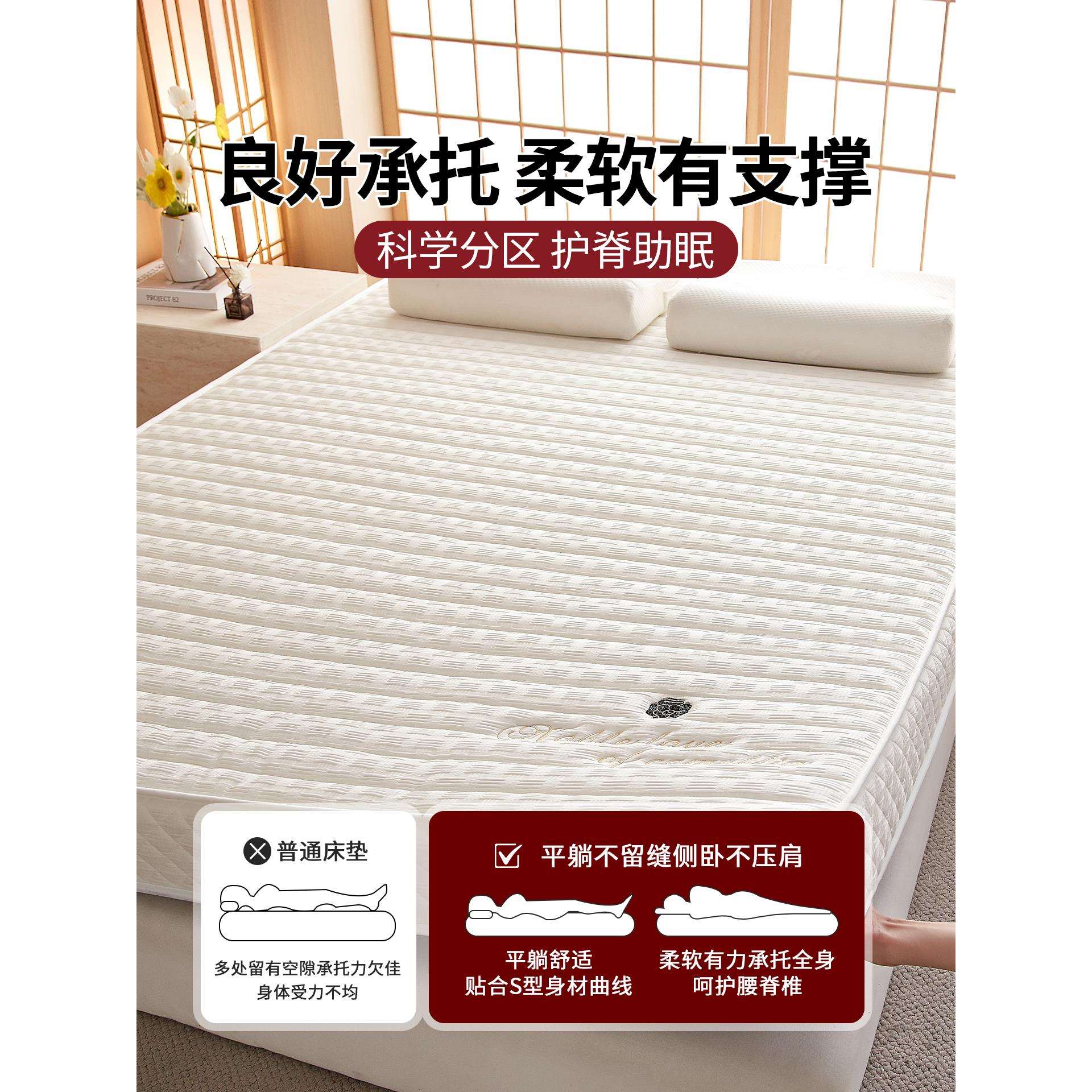 乳胶记忆棉床垫软垫家用卧室专用海绵垫180x200宿舍学生单人褥子 - 图1