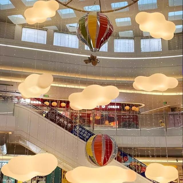 Minimalist Cream Wind Duo Lamp Restaurant Chandelier 2025 Popular Ceiling Lamp Internet Celebrity Shopping Mall Beautiful Decorative Lamp
