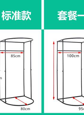 试衣间服装店专用临时移动更衣室门帘子落地简易轨道换衣间展示架